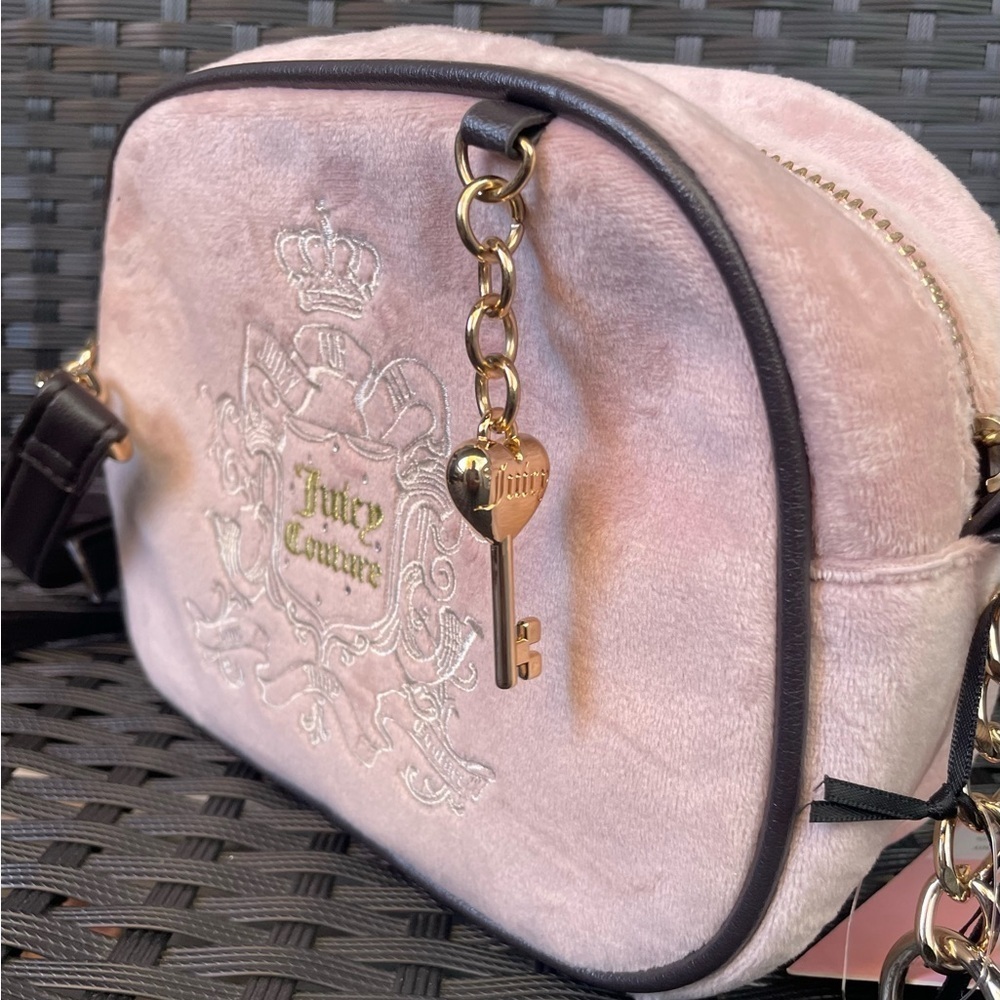 JUICY COUTURE BAG,Juicy Couture Pink Plush Crossbody Bag - Picture 6 of 16